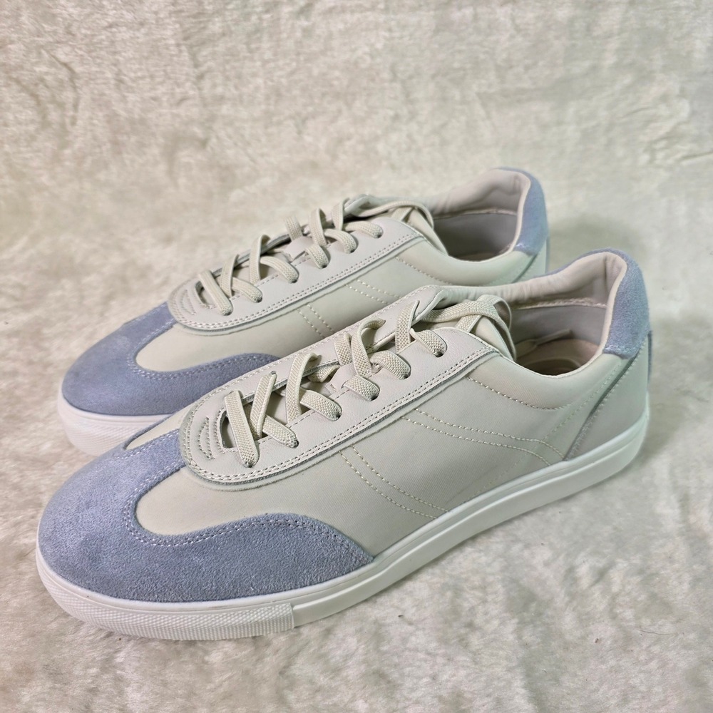 Patrizia by Spring Step Sneakers Cream Blue Suede Trim Womens 40 9 NEW